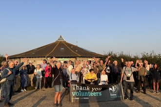 Essex Wildlife Trust volunteers standing together outside Abberton 