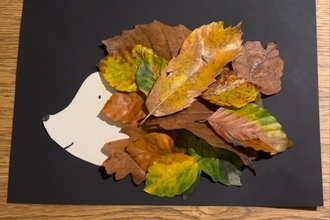 Hedgehog with leaves as the body