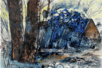 A Natural Architecture, painting of Bottengoms Farm by Dan Llywelyn Hall