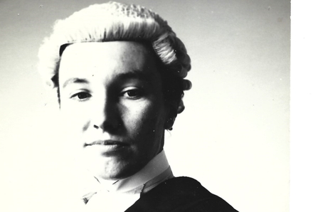 Black and white photo of Mary Colton as a barrister