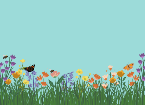 Butterfly garden graphic