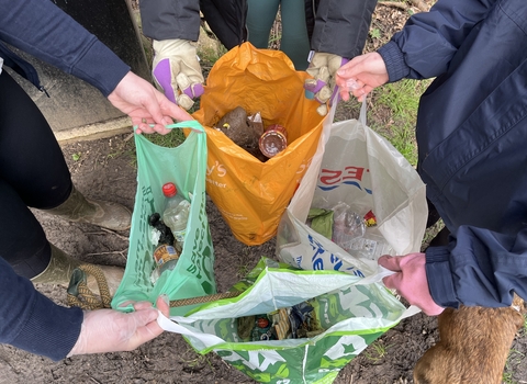 Essex Wildlife Trust team litter pick bags